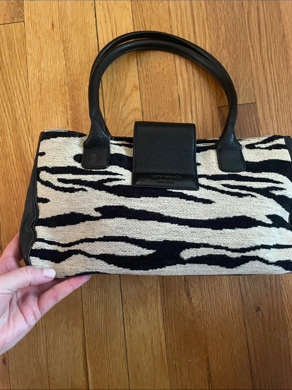 Kate Spade Zebra-Print Black and Cream Tote Handbag